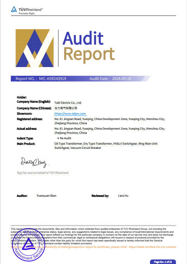 TUV-Certificate